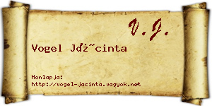 Vogel Jácinta névjegykártya